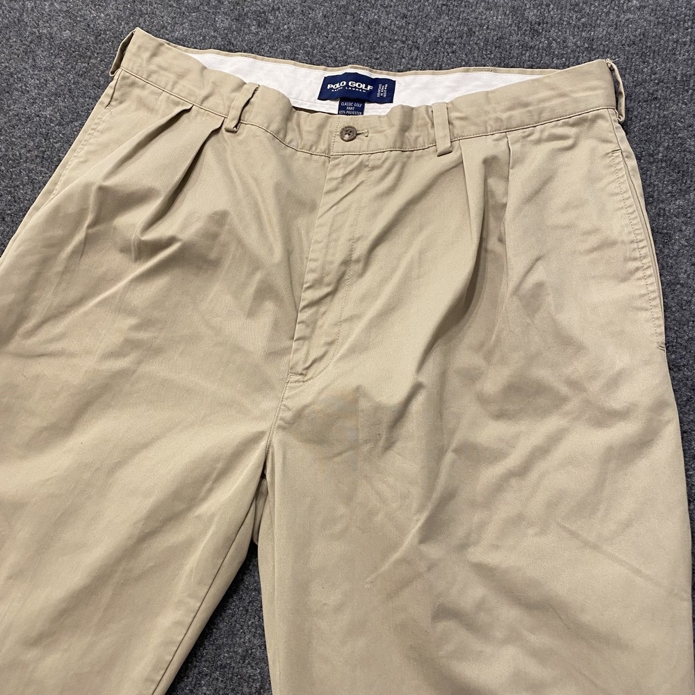 Vintage Y2K Polo Ralph Lauren Classic Golf Pants Mens 38x32 Pleated Baggy Retro